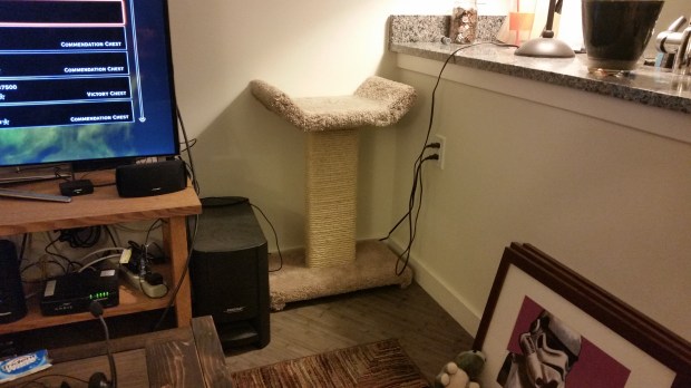 This is made from 8/4 red oak offcuts. Call me old fashioned, but I believe a piece of furniture should outweigh the load its bearing.