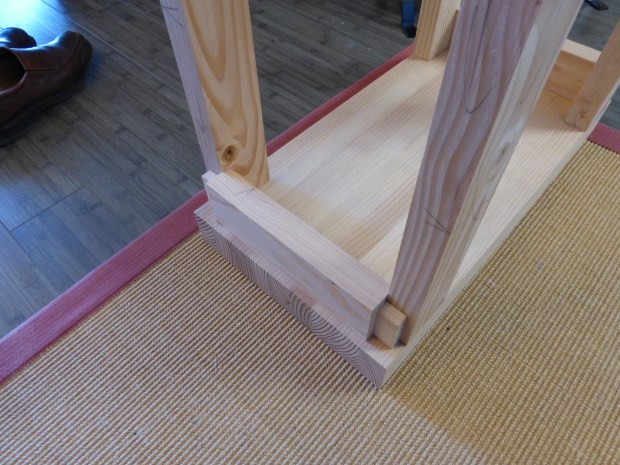 Side rails to keep the legs rigid and square.